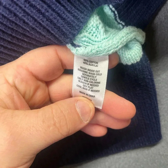 Crown & Ivy Mock Neck Cable Knit sweater Womens L heavy Warm Colorblock 1294 - Picture 4 of 8